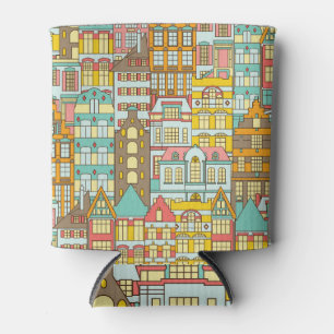 City Panorama Sketch: Häuser Nahtlos. Dosenkühler