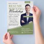 City Resume Writing Workshop Green Business Flyer (Hand)
