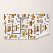 City Road Map Muster für Kinder Gelb und Grau Badhandtuch Set (Handtuch)