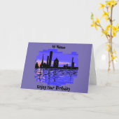 City Scape, individuell anpassbare Geburtstagskart Karte (Gelbe Blume)