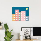 City Scape Night Poster (Heimbüro)