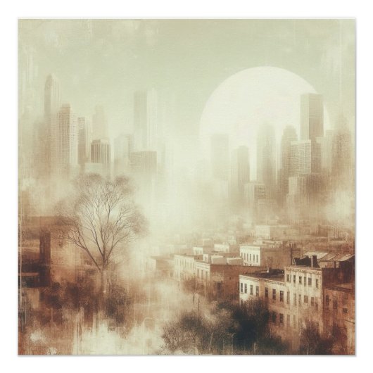 City Scape Old Photo Graphic Design Poster (Vorderseite)