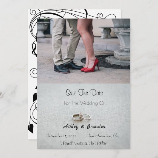 City Sidewalk Save the Date (Vorne/Hinten)