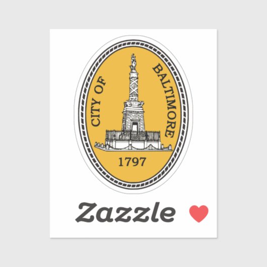 City Siegel Baltimore, MD Aufkleber (Blatt)