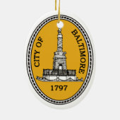City Siegel Baltimore, MD Keramik Ornament (Hinten)