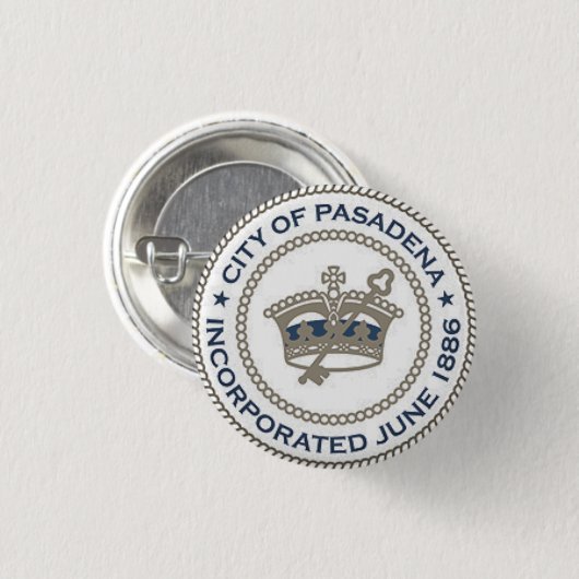 City Siegel Pasadena, Kalifornien Button (Vorne & Hinten)