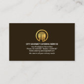 City Silhouette Gold Waiter Hand Visitenkarte (Rückseite)