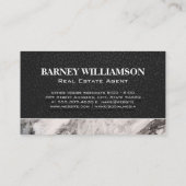 City Skeletthaube | Leather Marble | Monogramm Visitenkarte (Rückseite)