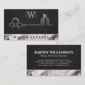 City Skeletthaube | Leather Marble | Monogramm Visitenkarte (Vorne/Hinten)