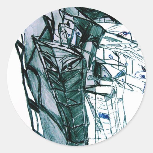 CITY SKETCHER WHITE RUNDER AUFKLEBER (Vorderseite)
