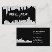 City Skyline | Abstrakt (gesprenkelt) Visitenkarte (Vorne/Hinten)