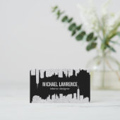 City Skyline | Abstrakt (gesprenkelt) Visitenkarte (Stehend Vorderseite)
