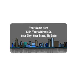 City Skyline Address Labels Adressaufkleber