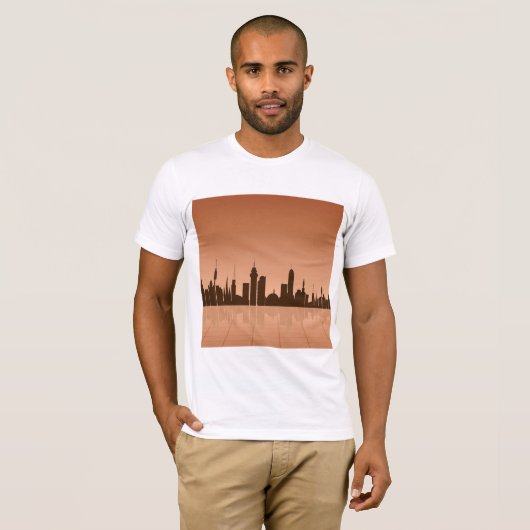 City Skyline bei Dawn Mens T - Shirt (Vorne ganz)