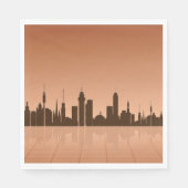 City Skyline bei Morgendämmerung Napkins Serviette (Vorderseite)