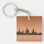City Skyline bei Morgendämmerung Schlüsselanhänger (Vorderseite)