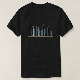 City Skyline Bibliothek - Minimalistischer T - Shi T-Shirt