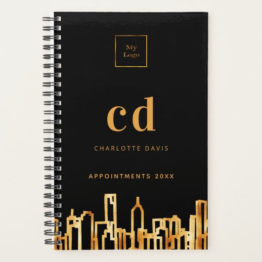 City skyline Black Gold Logo Planer (Vorderseite)