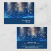City Skyline cool Neonstadt Office Visitenkarte (Vorne/Hinten)