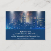 City Skyline cool Neonstadt Office Visitenkarte (Rückseite)