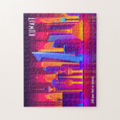 City skyline, farbenfrohe Abbildung Kuwaits, Puzzle (Vertikal)