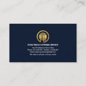 City Skyline Gold Waiter Hand Catering Food Visitenkarte (Rückseite)