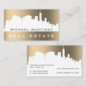 City Skyline Imitate Gold metallisch  Visitenkarte (Vorne/Hinten)