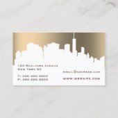 City Skyline Imitate Gold metallisch Visitenkarte (Rückseite)
