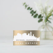 City Skyline Imitate Gold metallisch  Visitenkarte (Stehend Vorderseite)