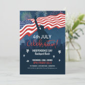 City Skyline Independence Day Celebration ID658 Einladung (Stehend Vorderseite)