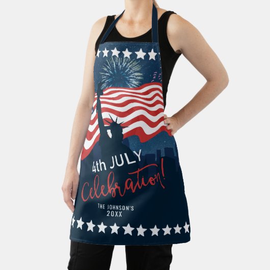 City Skyline Independence Day Celebration ID658 Schürze (InSitu)