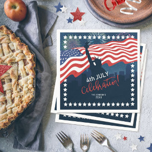 City Skyline Independence Day Celebration ID658 Serviette