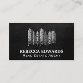 City Skyline Pixel | Real Anwesen Visitenkarte (Vorderseite)