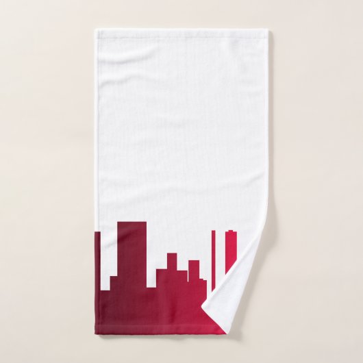 City Skyline Red & White Badhandtuch Set (Handtuch)