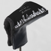 City skyline Schwarz-weißes Business-Logo real Anw Golf Headcover (3/4 Vorderseite)