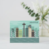 City Skyline | Seattle, Washington Postkarte (Stehend Vorderseite)