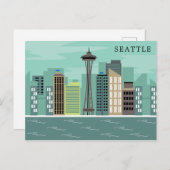 City Skyline | Seattle, Washington Postkarte (Vorne/Hinten)