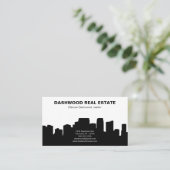City Skyline Silhouette Real Anwesen Realtor Visitenkarte (Stehend Vorderseite)
