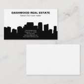 City Skyline Silhouette Real Anwesen Realtor Visitenkarte (Vorne/Hinten)