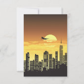 City Skyline Sunset Retro Hochzeit Save The Date (Rückseite)