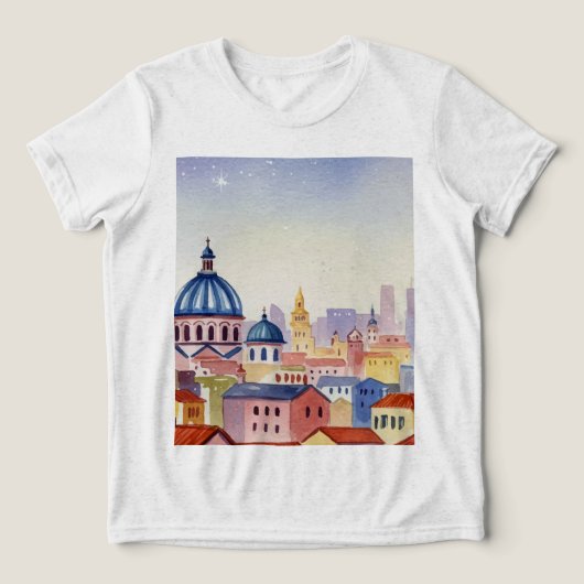 City skyline Tri-Blend Shirt (Design Vorderseite)