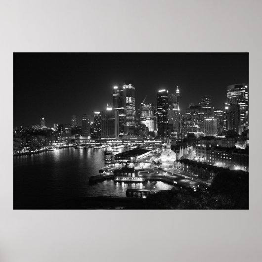 City Skyline von der Brücke Poster (Vorne)