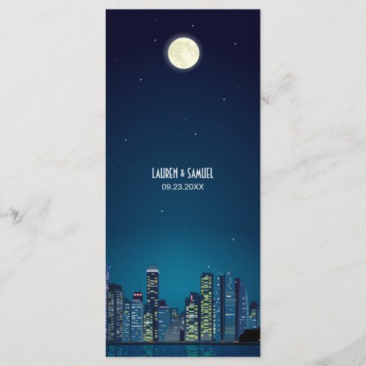 City Skyline Wedding Menu Menükarte (Rückseite)