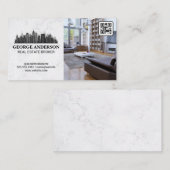 City Skyline | Wohnzimmer | QR-Code Visitenkarte (Vorne/Hinten)