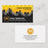 City Skyline Yellow Taxi Karo Box Cab Driver Visitenkarte (Vorne/Hinten)