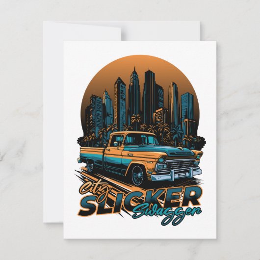 City Slicker Swagger - Vintager Lkw Feiertagskarte (Vorderseite)