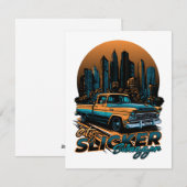 City Slicker Swagger - Vintager Lkw Feiertagskarte (Vorne/Hinten)