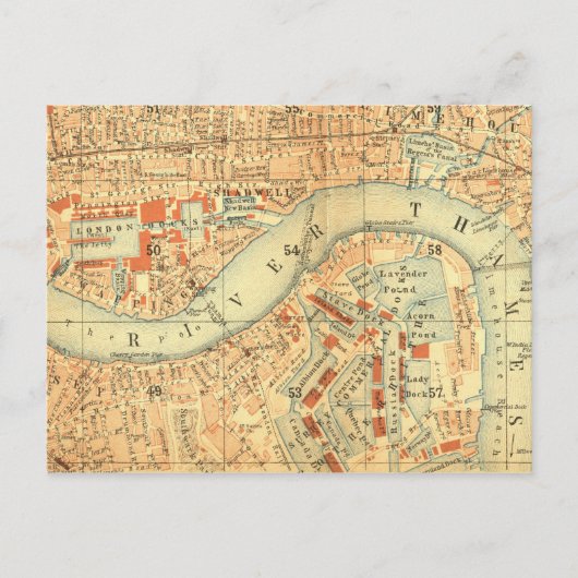 City Slickers - Vintage Karte London Themse (Vorderseite)
