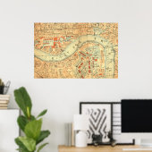 City Slickers - Vintage Karte London Themse Poster (Heimbüro)