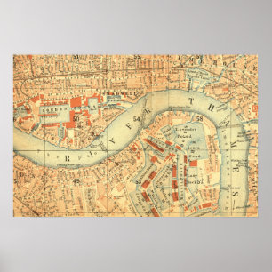 City Slickers - Vintage Karte London Themse Poster
